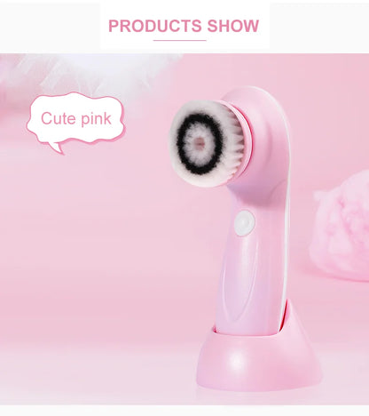3 IN 1 Electric Facial Cleaner Face Cleansing Brush Wash Machine Spa Skin Care Massager Blackhead Cleaning Charging