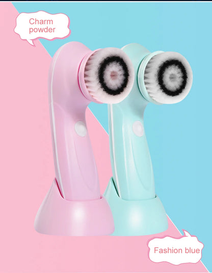 3 IN 1 Electric Facial Cleaner Face Cleansing Brush Wash Machine Spa Skin Care Massager Blackhead Cleaning Charging