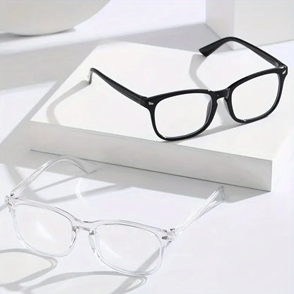 3pcs Lightweight PC Frames Minimalist Square Clear Lens Glasses - Blue Light Blocking, Full Frame, for Everyday & Casual Wear