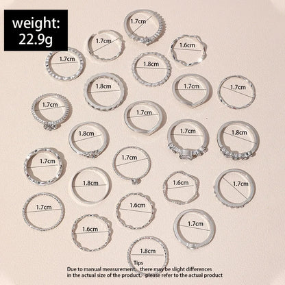 30Pcs Bohemian Geometric Knuckle Rings Set For Women Gold Silver Color Finger Ring Girls Fashion Party Jewelry Accessories