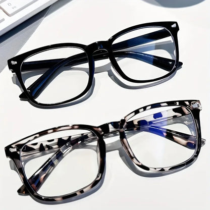3pcs Lightweight PC Frames Minimalist Square Clear Lens Glasses - Blue Light Blocking, Full Frame, for Everyday & Casual Wear