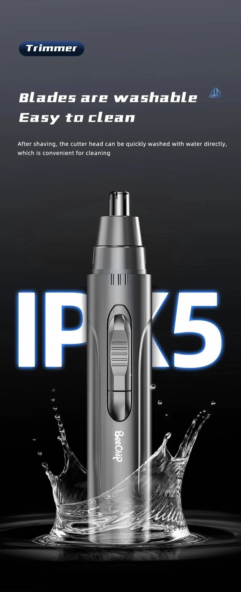 Electric Nose Hair Trimmer Safe Not To Hurt The Nose Not Stuck Hair Multifunctional Shaving Nose Hair Electric Eyebrow Trimmer