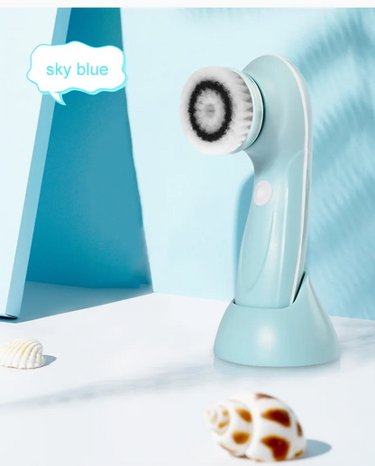 3 IN 1 Electric Facial Cleaner Face Cleansing Brush Wash Machine Spa Skin Care Massager Blackhead Cleaning Charging