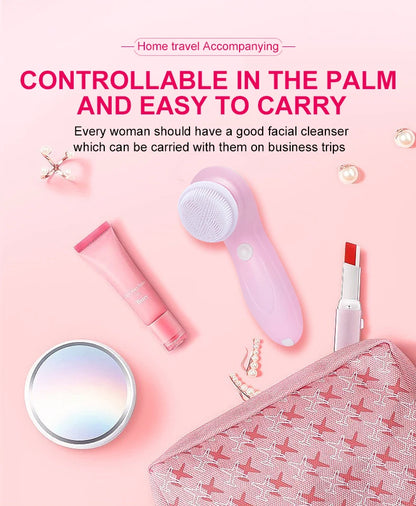 3 IN 1 Electric Facial Cleaner Face Cleansing Brush Wash Machine Spa Skin Care Massager Blackhead Cleaning Charging