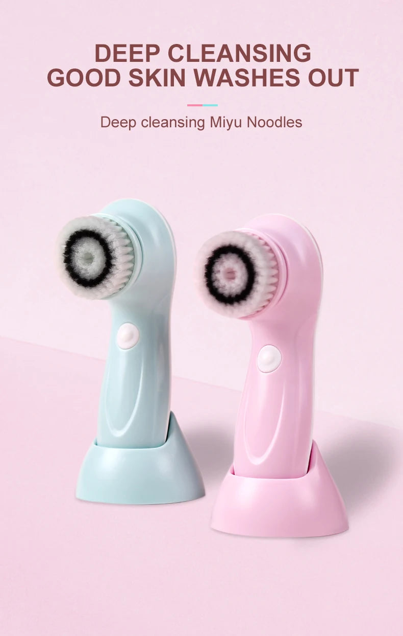 3 IN 1 Electric Facial Cleaner Face Cleansing Brush Wash Machine Spa Skin Care Massager Blackhead Cleaning Charging